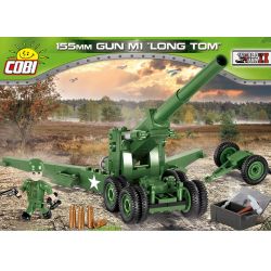 COBI 2394 non  SÚNG TRƯỜNG 155MM CHÂN DÀI M1 TOM bộ đồ chơi xếp lắp ráp ghép mô hình Military Army 155 MM GUN M1 LONG TOM Quân Sự Bộ Đội 200 khối