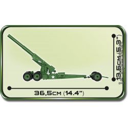 COBI 2394 non  SÚNG TRƯỜNG 155MM CHÂN DÀI M1 TOM bộ đồ chơi xếp lắp ráp ghép mô hình Military Army 155 MM GUN M1 LONG TOM Quân Sự Bộ Đội 200 khối