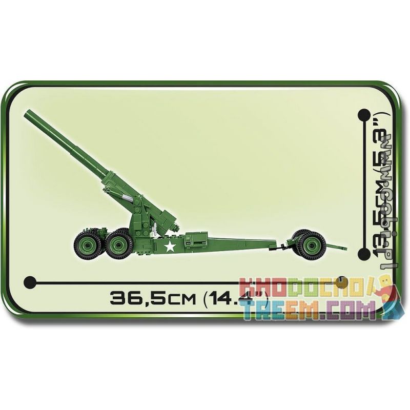 COBI 2394 non  SÚNG TRƯỜNG 155MM CHÂN DÀI M1 TOM bộ đồ chơi xếp lắp ráp ghép mô hình Military Army 155 MM GUN M1 LONG TOM Quân Sự Bộ Đội 200 khối