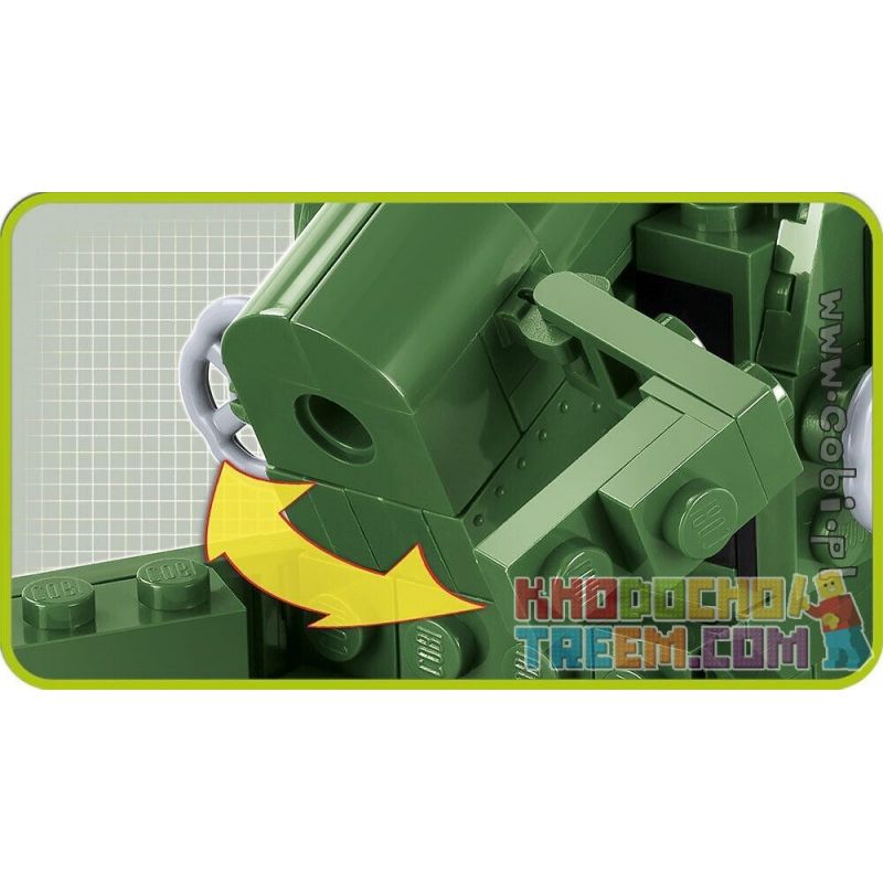 COBI 2394 non  SÚNG TRƯỜNG 155MM CHÂN DÀI M1 TOM bộ đồ chơi xếp lắp ráp ghép mô hình Military Army 155 MM GUN M1 LONG TOM Quân Sự Bộ Đội 200 khối