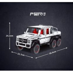MouldKing 13061 Mould King 13061 non  MERCEDES BENZ G63 6X6 1:10 tỷ lệ 1:10 bộ đồ chơi xếp lắp ráp ghép mô hình  MERCEDES-BENZ G63 6X6 1:10 Kỹ Thuật Công Nghệ Cao Mô Hình Phương Tiện 3686 khối