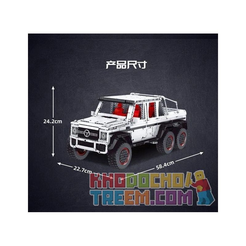 MouldKing 13061 Mould King 13061 non  MERCEDES BENZ G63 6X6 1:10 tỷ lệ 1:10 bộ đồ chơi xếp lắp ráp ghép mô hình  MERCEDES-BENZ G63 6X6 1:10 Kỹ Thuật Công Nghệ Cao Mô Hình Phương Tiện 3686 khối