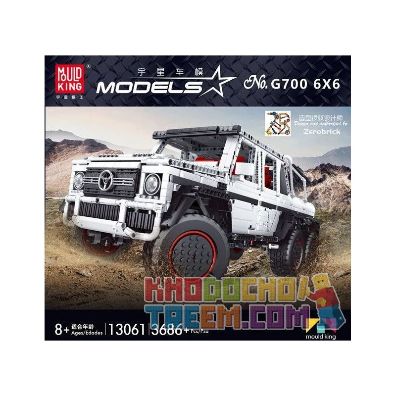 MouldKing 13061 Mould King 13061 non  MERCEDES BENZ G63 6X6 1:10 tỷ lệ 1:10 bộ đồ chơi xếp lắp ráp ghép mô hình  MERCEDES-BENZ G63 6X6 1:10 Kỹ Thuật Công Nghệ Cao Mô Hình Phương Tiện 3686 khối