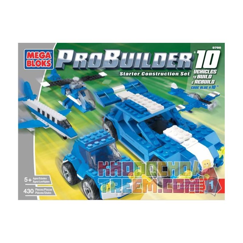 MEGA BLOKS 9766 non Lego MÃ XANH X 10 bộ đồ chơi xếp lắp ráp ghép mô hình Speed Champions Racing Cars CODE BLUE X 10 Đua Xe Công Thức 430 khối