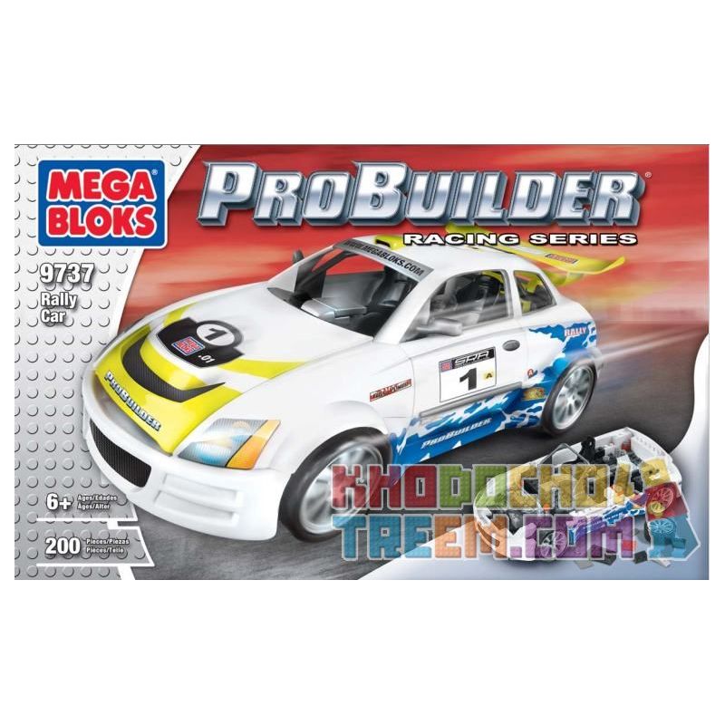 MEGA BLOKS 9737 non Lego CHIẾC XE ĐUA bộ đồ chơi xếp lắp ráp ghép mô hình Speed Champions Racing Cars RALLY CAR Đua Xe Công Thức 200 khối