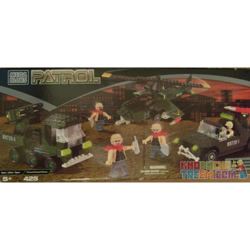 MEGA BLOKS 9732 9784 non Lego TUẦN TRA bộ đồ chơi xếp lắp ráp ghép mô hình Military Army PATROL Quân Sự Bộ Đội 425 khối