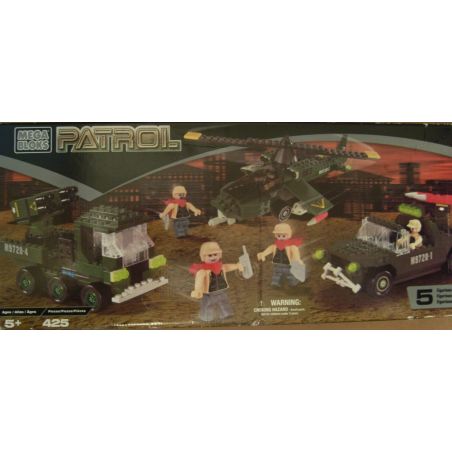 MEGA BLOKS 9732 9784 non  TUẦN TRA bộ đồ chơi xếp lắp ráp ghép mô hình Military Army PATROL Quân Sự Bộ Đội 425 khối