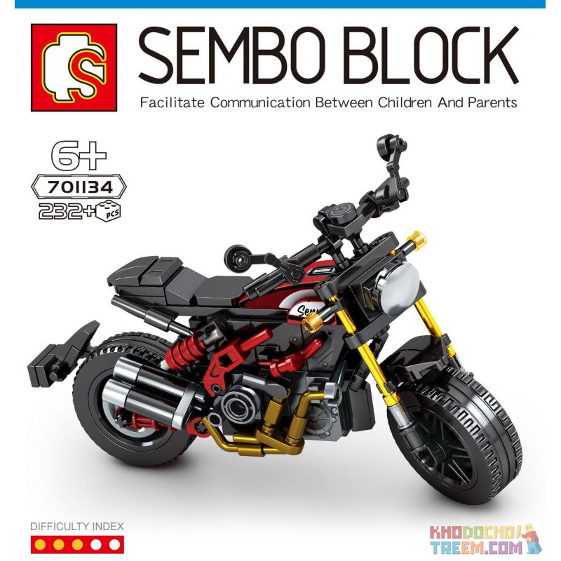 SEMBO 701134 non  ẤN ĐỘ FTR 1200. bộ đồ chơi xếp lắp ráp ghép mô hình Motorcycle Motorbike INDIAN FTR 1200 Xe Hai Bánh 232 khối