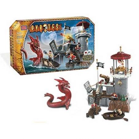 MEGA BLOKS 3618 non  ĐÈN HIỆU CỦA PRIVATEER bộ đồ chơi xếp lắp ráp ghép mô hình Pirates Of The Caribbean PRIVATEERS' LIGHTHOUSE Cướp Biển Vùng Caribe 115 khối