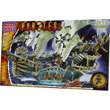 MEGA BLOKS 3660 non  CON SỐ MA CỦA CHÚ SÁT TRƯỞNG DREAD bộ đồ chơi xếp lắp ráp ghép mô hình Pirates Of The Caribbean CAPTAIN DREAD EYE'S PHANTOM Cướp Biển Vùng Caribe 100 khối