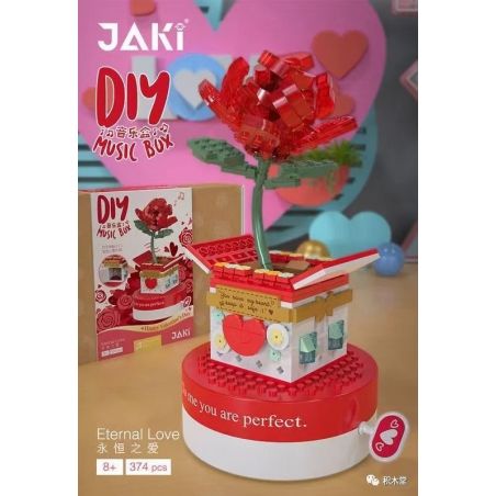 JAKI JK1310 1310 non  TÌNH YÊU VĨNH CỬU bộ đồ chơi xếp lắp ráp ghép mô hình Creator DIY MUSIC BOX ETERNAL LOVE Sáng Tạo 374 khối