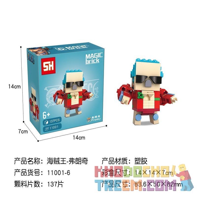 HSANHE 11001-6 non Lego FANGTAI FRANCI. bộ đồ chơi xếp lắp ráp ghép mô hình One Piece ONE PIECE FRANKY Đảo Hải Tặc 137 khối