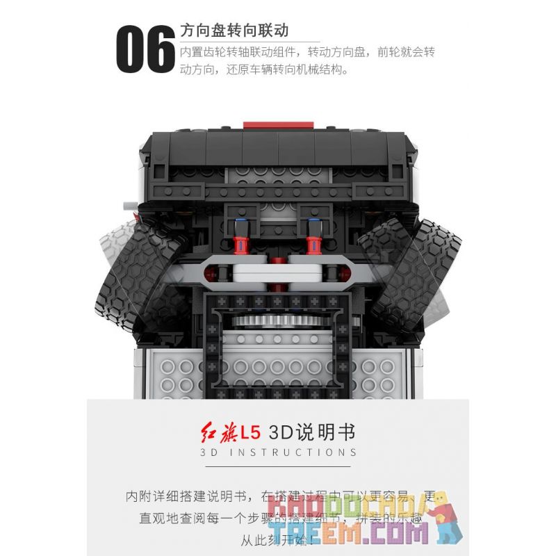 HAPPY BUILD SHINEYU XINYU XQ-HQ001 HQ001 XQHQ001 non  XE KIỂM TRA HONGQI L5 bộ đồ chơi xếp lắp ráp ghép mô hình Creator Sáng Tạo 1735 khối