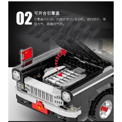 HAPPY BUILD SHINEYU XINYU XQ-HQ001 HQ001 XQHQ001 non  XE KIỂM TRA HONGQI L5 bộ đồ chơi xếp lắp ráp ghép mô hình Creator Sáng Tạo 1735 khối