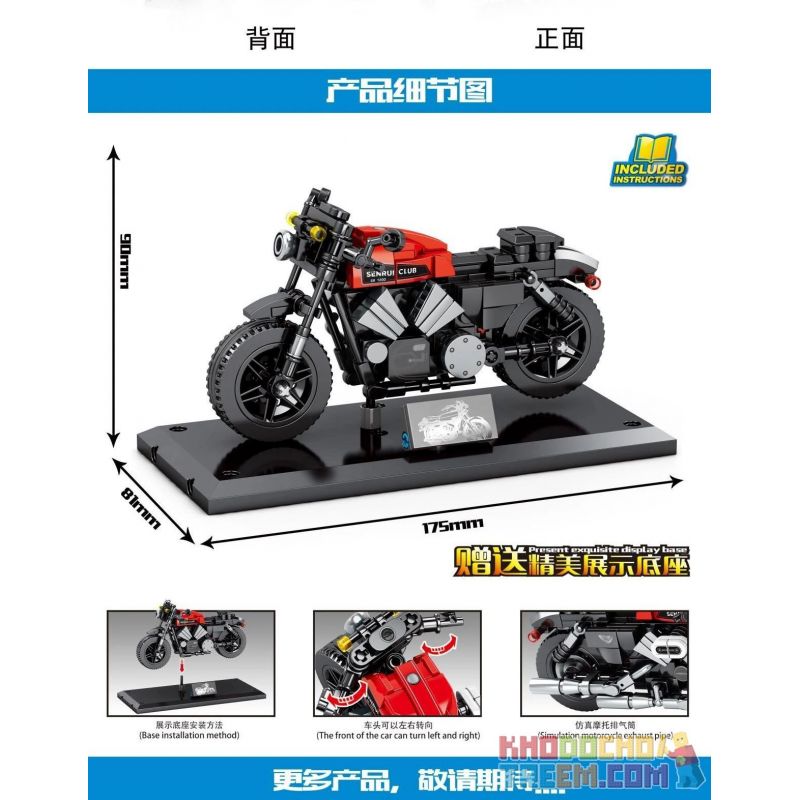 SEMBO 701132 non  HARLEY ĐƯỜNG. bộ đồ chơi xếp lắp ráp ghép mô hình Motorcycle Motorbike HARLEY-DAVIDSON ROADSTER Xe Hai Bánh 260 khối