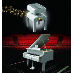 K BOX 10210 non  PIANO TRẮNG bộ đồ chơi xếp lắp ráp ghép mô hình Creator GRAND PIANO Sáng Tạo 2750 khối