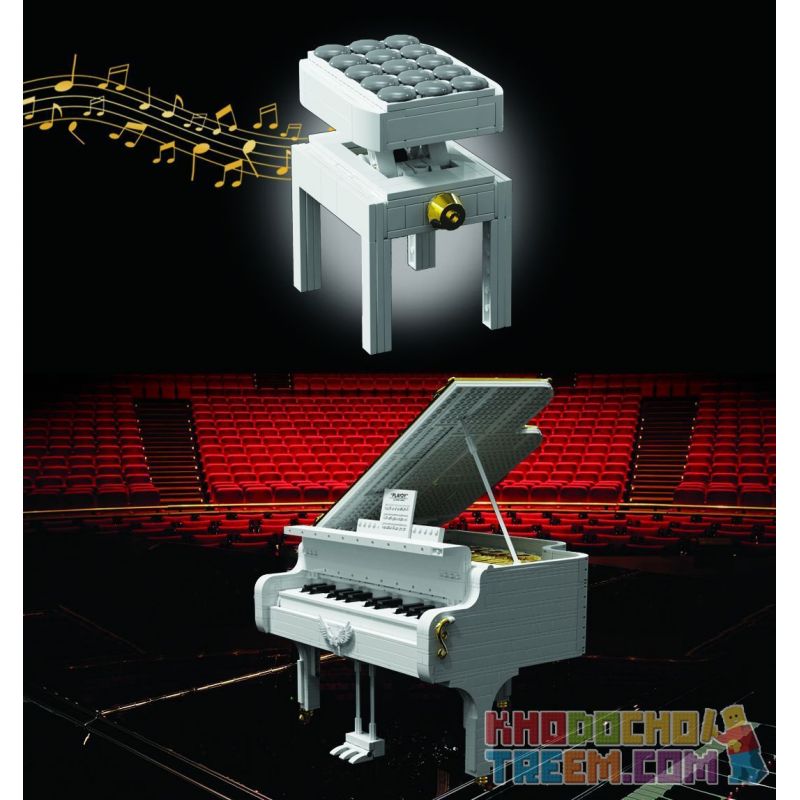 K BOX 10210 non  PIANO TRẮNG bộ đồ chơi xếp lắp ráp ghép mô hình Creator GRAND PIANO Sáng Tạo 2750 khối