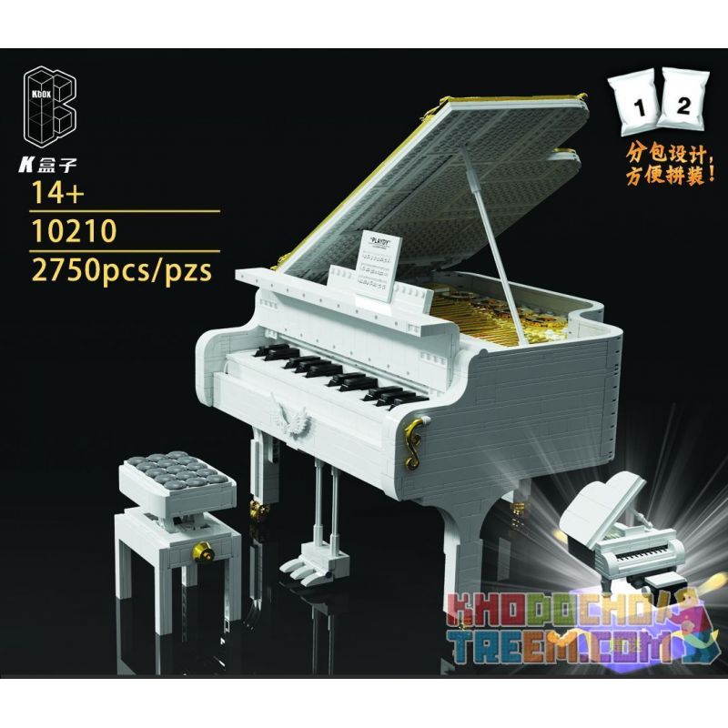 K BOX 10210 non  PIANO TRẮNG bộ đồ chơi xếp lắp ráp ghép mô hình Creator GRAND PIANO Sáng Tạo 2750 khối
