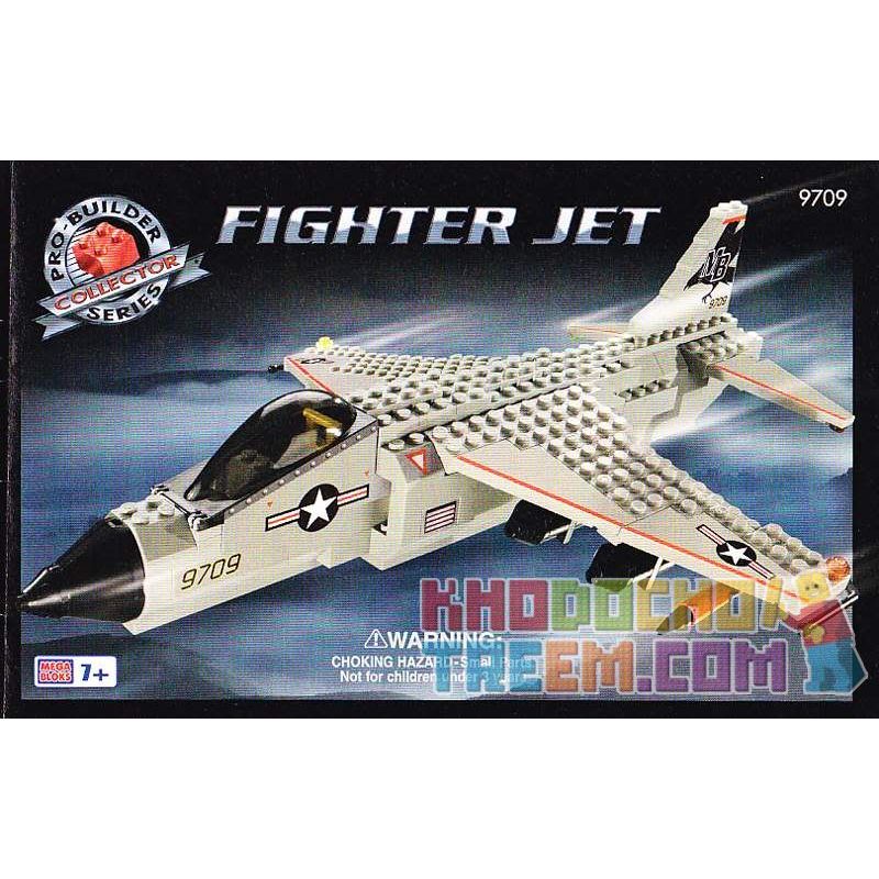 MEGA BLOKS 9709 non Lego MÁY BAY CHIẾN ĐẤU PHẢN LỰC bộ đồ chơi xếp lắp ráp ghép mô hình Military Army FIGHTER JET Quân Sự Bộ Đội 220 khối