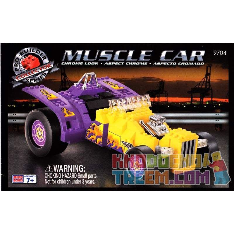 MEGA BLOKS 9704 non Lego XE CƠ BẮP bộ đồ chơi xếp lắp ráp ghép mô hình Speed Champions Racing Cars MUSCLE CAR Đua Xe Công Thức 245 khối