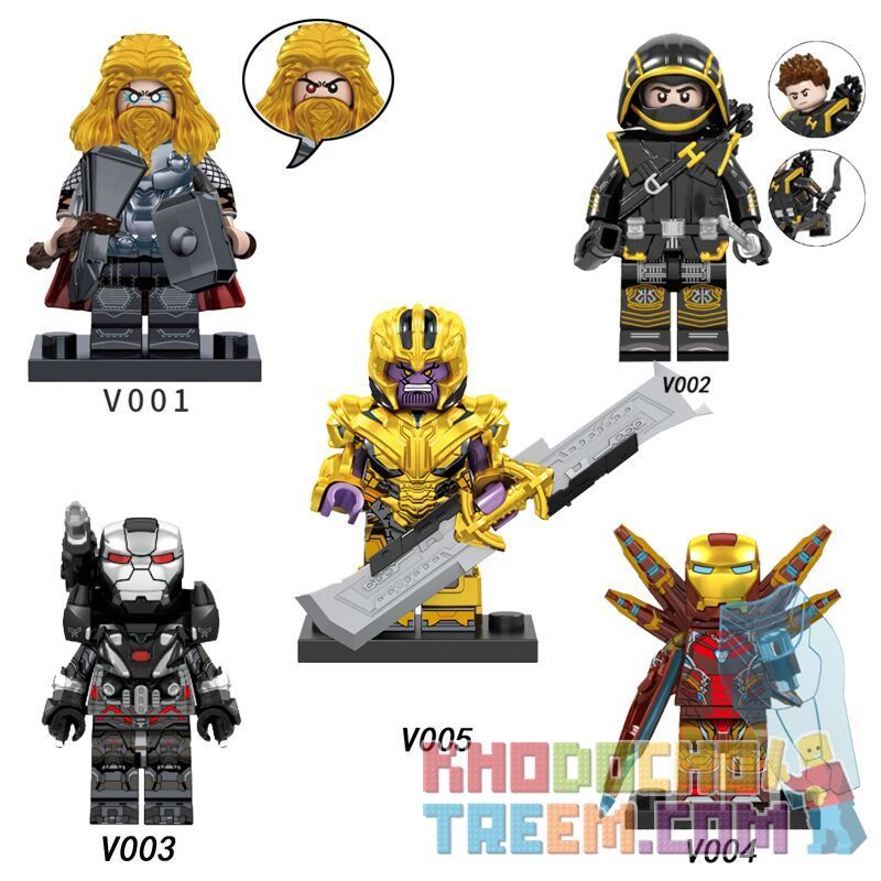 PRCK V002 V003 V004 V005 V001 non Lego AVENGERS 4. bộ đồ chơi xếp lắp ráp ghép mô hình Collectable Minifigures Búp Bê Sưu Tầm