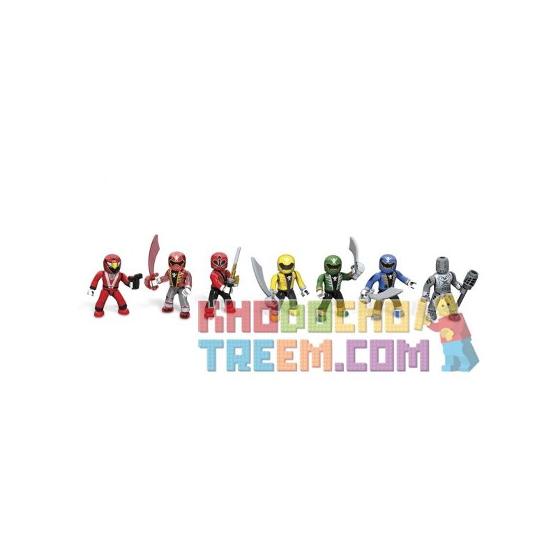MEGA BLOKS 5666 non Lego BỘ PHIM HÀNH ĐỘNG THU NHỎ 1 TÚI MÙ bộ đồ chơi xếp lắp ráp ghép mô hình Power Rangers Super Sentai MICRO ACTION FIGURES SERIES 1 BLIND PACK 5 Anh Em Siêu Nhân 3 khối