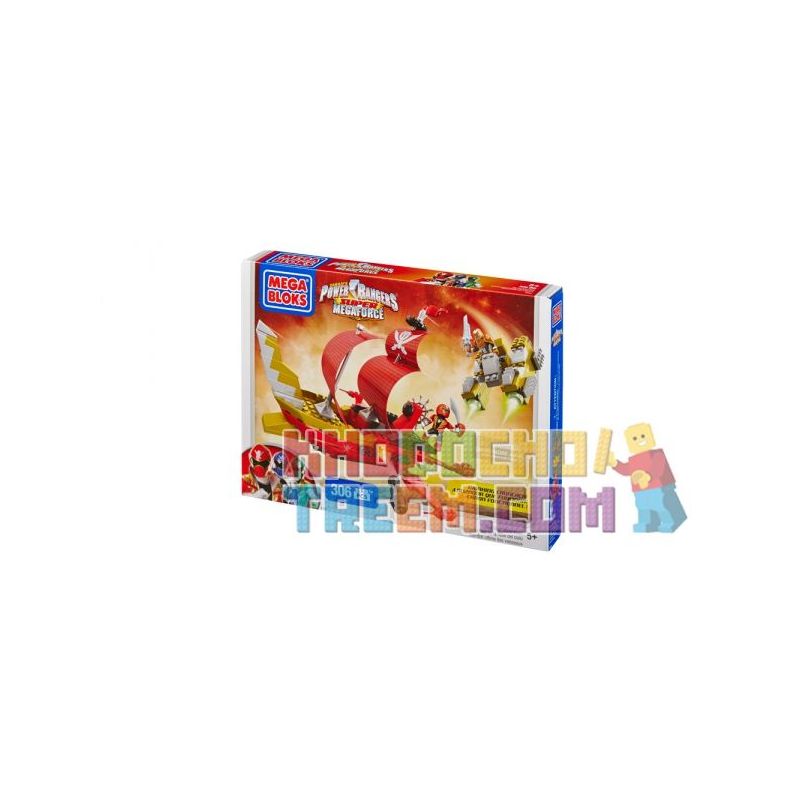 MEGA BLOKS 5646 non Lego CHIẾN HẠM bộ đồ chơi xếp lắp ráp ghép mô hình Power Rangers Super Sentai SKY SHIP SHOWDOWN 5 Anh Em Siêu Nhân 306 khối