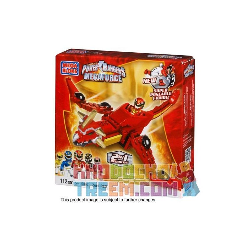 MEGA BLOKS 5862 non Lego DRAGON GADO. bộ đồ chơi xếp lắp ráp ghép mô hình Power Rangers Super Sentai DRAGON MECHAZORD 5 Anh Em Siêu Nhân 80 khối