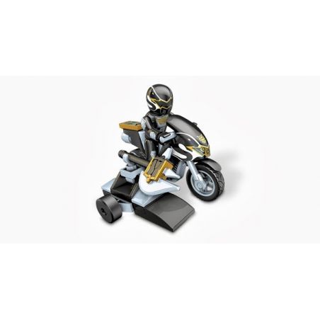 MEGA BLOKS 5828 non  ĐUA XE ANH HÙNG DA ĐEN bộ đồ chơi xếp lắp ráp ghép mô hình Power Rangers Super Sentai BLACK HERO RACER 5 Anh Em Siêu Nhân 28 khối