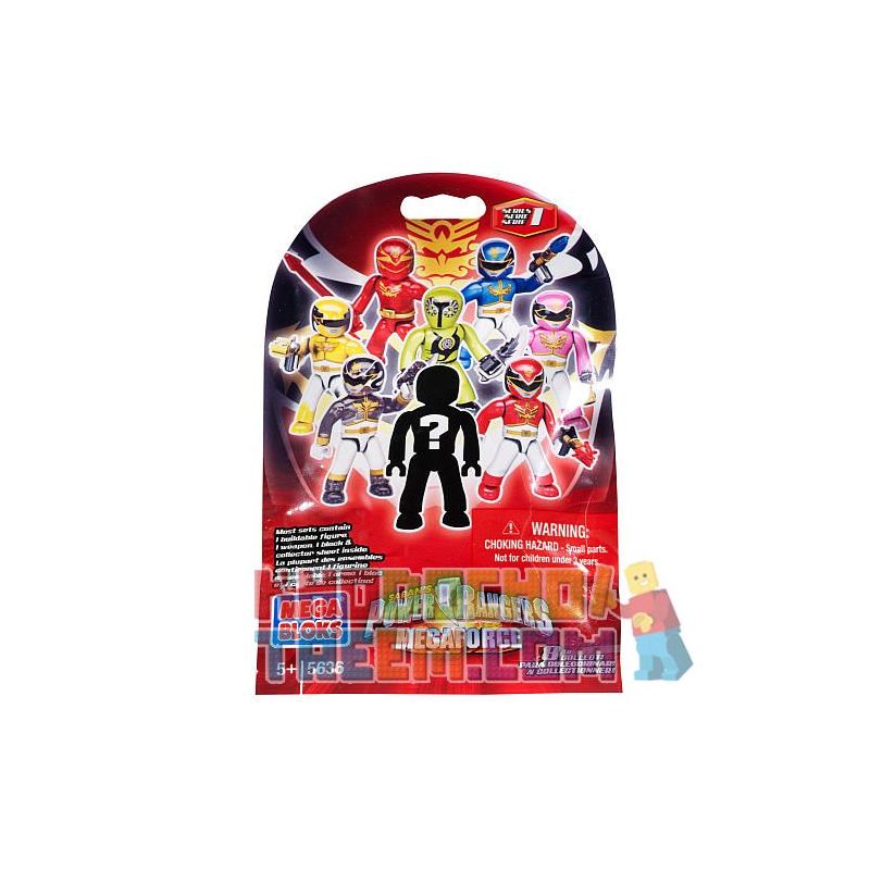MEGA BLOKS 5636 non Lego SÊ-RI HÌNH VẼ DI ĐỘNG THU NHỎ 1 bộ đồ chơi xếp lắp ráp ghép mô hình Power Rangers Super Sentai MICRO ACTION FIGURES SERIES 1 5 Anh Em Siêu Nhân 3 khối