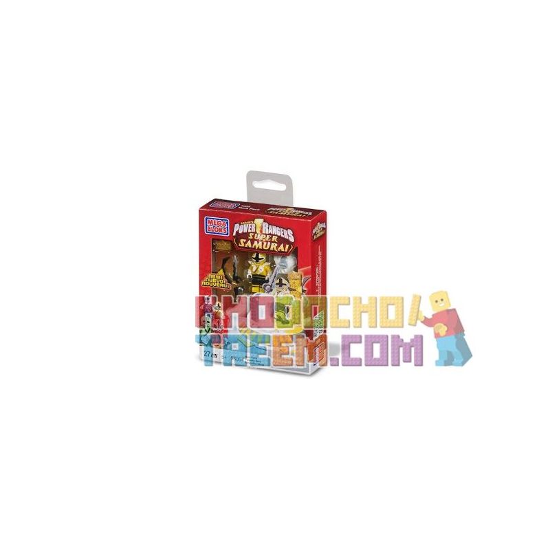 MEGA BLOKS 5805 non Lego GÓI ANH HÙNG ĐỎ bộ đồ chơi xếp lắp ráp ghép mô hình Power Rangers Super Sentai YELLOW HERO PACK 5 Anh Em Siêu Nhân 27 khối