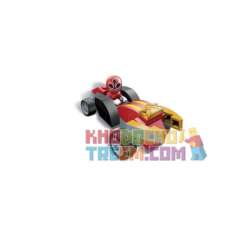 MEGA BLOKS 5776 non Lego XE ĐUA TÚI ĐỎ bộ đồ chơi xếp lắp ráp ghép mô hình Power Rangers Super Sentai RED POCKET RACER 5 Anh Em Siêu Nhân 28 khối