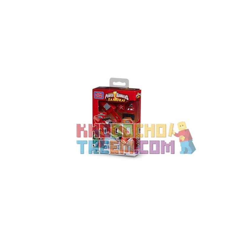 MEGA BLOKS 5766 non Lego ĐUA XE CHIẾN BINH ĐỎ bộ đồ chơi xếp lắp ráp ghép mô hình Power Rangers Super Sentai RED RANGER POCKET RACER 5 Anh Em Siêu Nhân 36 khối