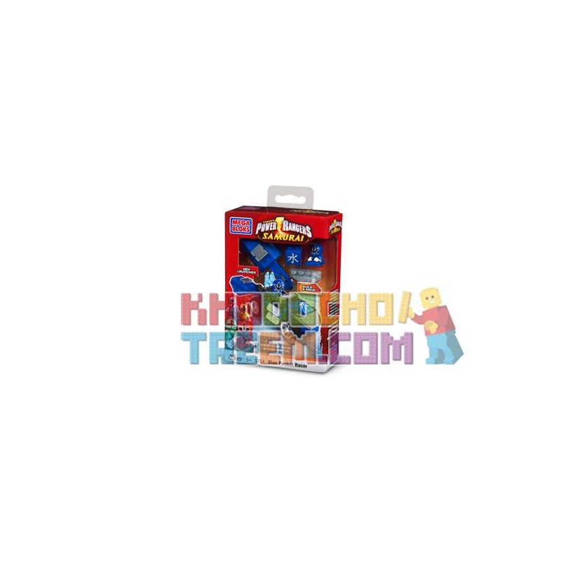 MEGA BLOKS 5764 non Lego ĐUA XE CHIẾN BINH MÀU XANH bộ đồ chơi xếp lắp ráp ghép mô hình Power Rangers Super Sentai BLUE RANGER POCKET RACER 5 Anh Em Siêu Nhân 39 khối