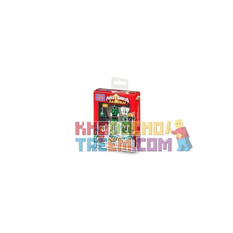 MEGA BLOKS 5743 non Lego GÓI ANH HÙNG CHIẾN BINH XANH bộ đồ chơi xếp lắp ráp ghép mô hình Power Rangers Super Sentai GREEN RANGER HERO PACK 5 Anh Em Siêu Nhân 27 khối