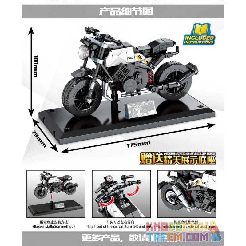 SEMBO 701130 non  BRESND. bộ đồ chơi xếp lắp ráp ghép mô hình Motorcycle Motorbike BRIXTON CRASSFIRE 500 Xe Hai Bánh 203 khối