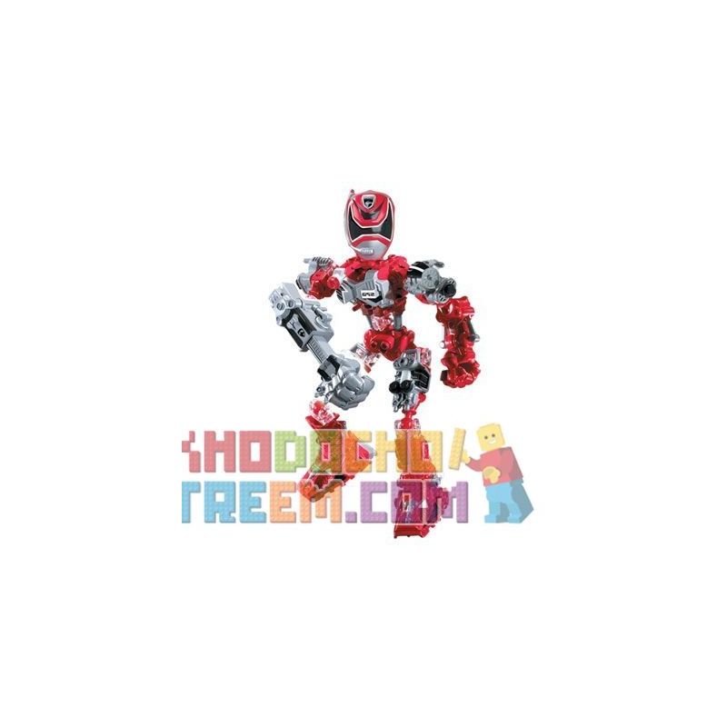 MEGA BLOKS 5756 non Lego CHIẾN BINH ĐỎ SPD SUPER MAIL HERO bộ đồ chơi xếp lắp ráp ghép mô hình Power Rangers Super Sentai RED RANGER SPD SUPER TECH HERO 5 Anh Em Siêu Nhân 50 khối