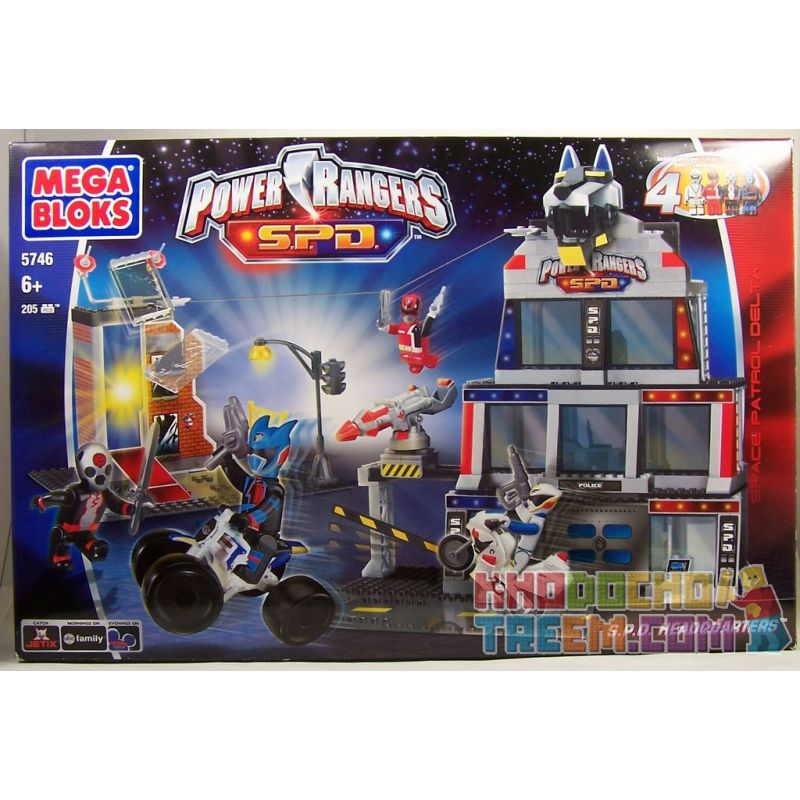 MEGA BLOKS 5746 non Lego TRỤ SỞ CHÍNH CỦA S.P.D. bộ đồ chơi xếp lắp ráp ghép mô hình Power Rangers Super Sentai S.P.D. HEADQUARTERS 5 Anh Em Siêu Nhân 205 khối