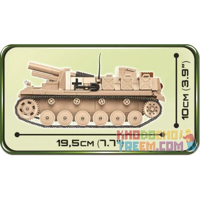 COBI 2528 non Lego XE TĂNG TẤN CÔNG II bộ đồ chơi xếp lắp ráp ghép mô hình Military Army STURMPANZER II Quân Sự Bộ Đội 465 khối