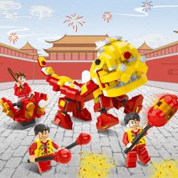 QIZHILE 660012 Xếp hình kiểu Lego SEASONAL Huaxia Style Múa Sư Tử 446 khối