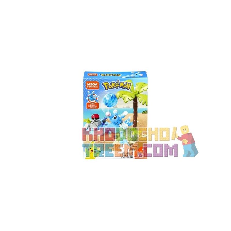 MEGA BLOKS FVK68 non Lego SƯ TỬ BIỂN HOA bộ đồ chơi xếp lắp ráp ghép mô hình Pokémon BRIONNE Pokemon 80 khối