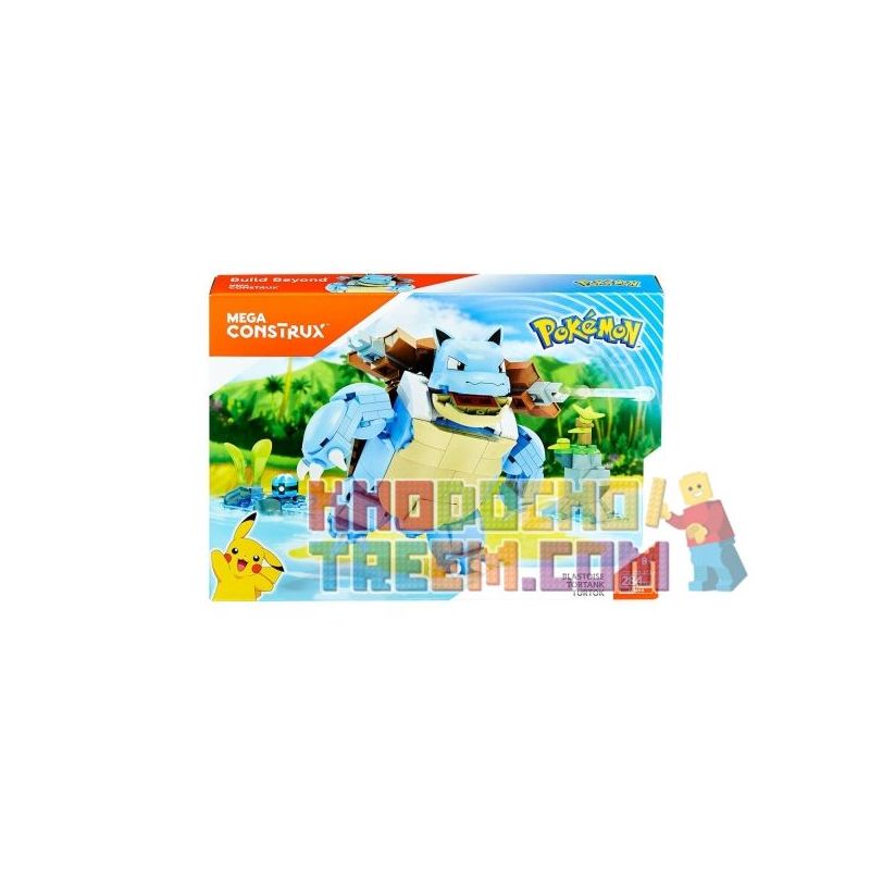 MEGA BLOKS FPM99 non Lego RÙA MŨI TÊN NƯỚC bộ đồ chơi xếp lắp ráp ghép mô hình Pokémon BLASTOISE Pokemon 284 khối