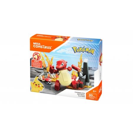 MEGA BLOKS DYR76 non  KHỦNG LONG LỬA bộ đồ chơi xếp lắp ráp ghép mô hình Pokémon CHARMELEON Pokemon 89 khối