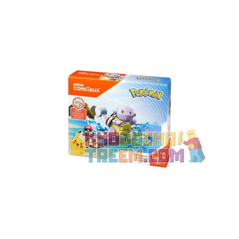 MEGA BLOKS DYF12 non Lego RÙA KAMI bộ đồ chơi xếp lắp ráp ghép mô hình Pokémon WARTORTLE Pokemon 97 khối