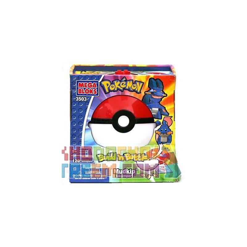 MEGA BLOKS 3503 non Lego CÁ NHẢY NƯỚC bộ đồ chơi xếp lắp ráp ghép mô hình Pokémon MUDKIP Pokemon 120 khối