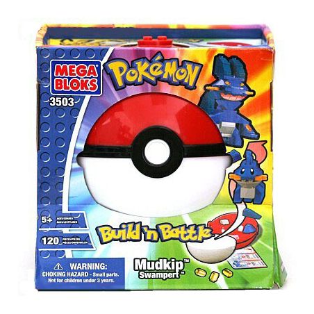 MEGA BLOKS 3503 non  CÁ NHẢY NƯỚC bộ đồ chơi xếp lắp ráp ghép mô hình Pokémon MUDKIP Pokemon 120 khối
