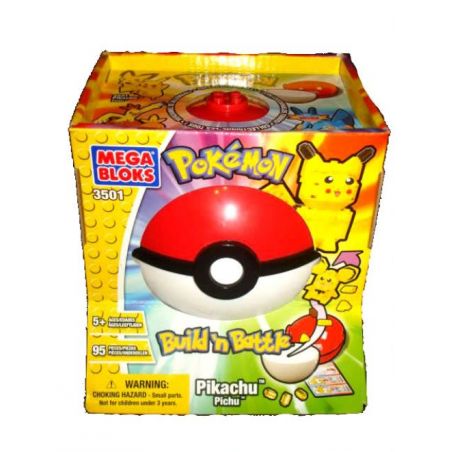 MEGA BLOKS 3501 non  PIKUCHU. bộ đồ chơi xếp lắp ráp ghép mô hình Pokémon PIKACHU Pokemon 95 khối