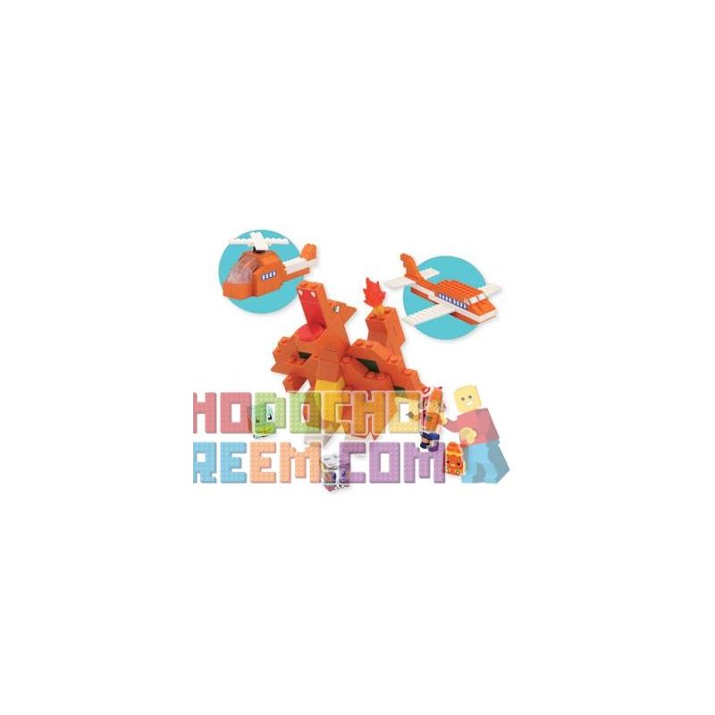 MEGA BLOKS 2045 non Lego CHARIZARD. bộ đồ chơi xếp lắp ráp ghép mô hình Pokémon Pokemon 255 khối