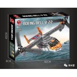 JUHANG 88007 non  TRỰC THĂNG BELL-BOEING V-22 OSPREY bộ đồ chơi xếp lắp ráp ghép mô hình Military Army Quân Sự Bộ Đội 1466 khối