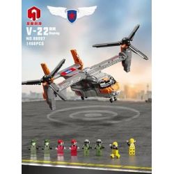 JUHANG 88007 non  TRỰC THĂNG BELL-BOEING V-22 OSPREY bộ đồ chơi xếp lắp ráp ghép mô hình Military Army Quân Sự Bộ Đội 1466 khối